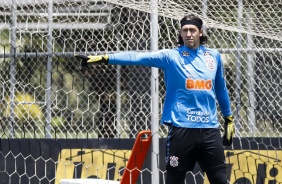 Cssio no ltimo treinamento do Corinthians antes do jogo contra o Atltico Mineiro