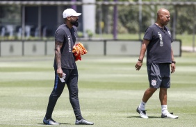 Dyego Coelho e Mauro no ltimo treinamento do Corinthians antes do jogo contra o Atltico Mineiro