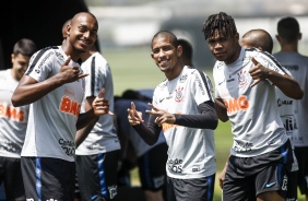 Elenco corinthiano no último treinamento do Corinthians antes do jogo contra o Atlético Mineiro