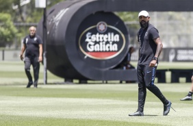 Treinador Dyego Coelho no ltimo treinamento do Corinthians antes do jogo contra o Atltico Mineiro