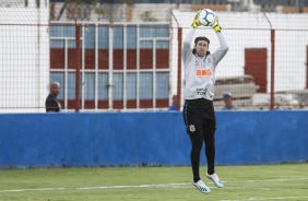 Cássio no último treino do Corinthians antes do jogo contra o Ceará, em Fortaleza