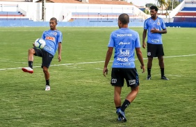 Elenco alvienegro no ltimo treino do Corinthians antes do jogo contra o Cear, em Fortaleza