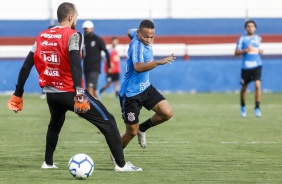 Janderson no último treino do Corinthians antes do jogo contra o Ceará, em Fortaleza