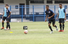 Jovem Cauê no primeiro treino antes do jogo de estreia na Copinha 2020