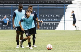 Xavier, Matheus e Kelvin no primeiro treino antes do jogo de estreia na Copinha 2020