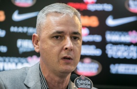 Tiago Nunes na coletiva de sua apresentao como treinador do Corinthians