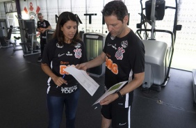 Membros da comisso tcnica do Corinthians no segundo treino do Corinthians nesta pr-temporada