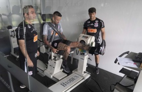 Luan na academia do CT Joaquim Grava no treino desta quarta-feira