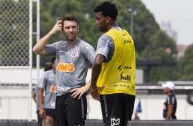 Boselli e Gil no treino desta manh no CT Joaquim Grava