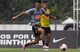 Richard e Sidcley no treino desta manhã no CT Joaquim Grava
