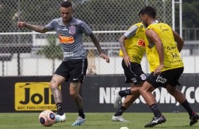 Luan no treino desta manhã no CT Joaquim Grava