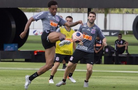 Gustavo e Boselli no treino deste sbado no CT Joaquim Grava