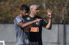 Camacho e Tiago Nunes no primeiro treino do Corinthians nos EUA