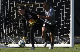Cássio e Janderson no primeiro treino do Corinthians nos EUA