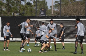 Elenco corinthiano no treino desta manhã em pelo dia de estreia na Florida Cup