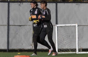 Goleiro Cssio e Matheus Donelli no primeiro treino do Corinthians nos EUA