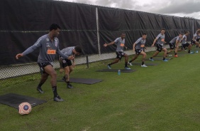 Jogadores no treino em solo americano para estreia no Torneio da Flrida