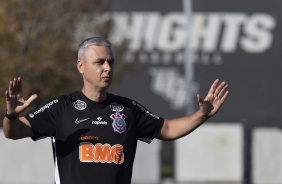 Técnico Tiago Nunes no primeiro treino do Corinthians nos EUA