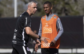 Tiago Nunes e Davó no primeiro treino do Corinthians nos EUA