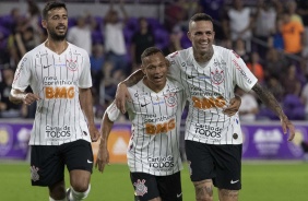 Camach, Janderson e Luan felizes com o gol do estreante, diante o New York City