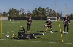 Goleiros do Timo no treino desta sexta-feira em solo americano