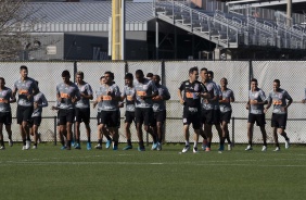Jogadores do Corinthians no treino desta sexta-feira em solo americano