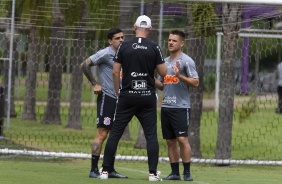 Fagner, Tiago e Ramiro no treino deste sbado no CT Joaquim Grava