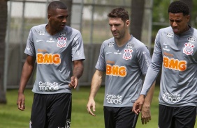 Marllon e Boselli no treino deste sbado no CT Joaquim Grava