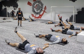 Treino desta tarde na Arena Corinthians. O prximo jogo da equipe ser contra o Botafogo-SP