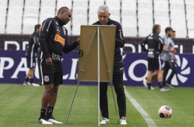 Treino desta tarde na Arena Corinthians. O prximo jogo da equipe ser contra o Botafogo-SP