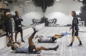 Treino desta tarde na Arena Corinthians. O prximo jogo da equipe ser contra o Botafogo-SP