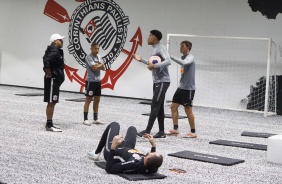 Treino desta tarde na Arena Corinthians. O prximo jogo da equipe ser contra o Botafogo-SP