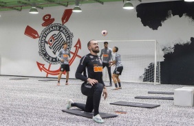 Treino desta tarde na Arena Corinthians. O prximo jogo da equipe ser contra o Botafogo-SP