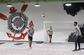 Treino desta tarde na Arena Corinthians. O prximo jogo da equipe ser contra o Botafogo-SP
