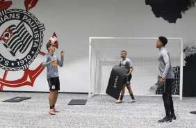Treino desta tarde na Arena Corinthians. O prximo jogo da equipe ser contra o Botafogo-SP