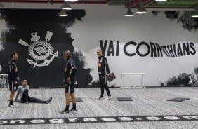 Treino desta tarde na Arena Corinthians. O prximo jogo da equipe ser contra o Botafogo-SP