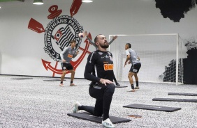 Treino desta tarde na Arena Corinthians. O prximo jogo da equipe ser contra o Botafogo-SP