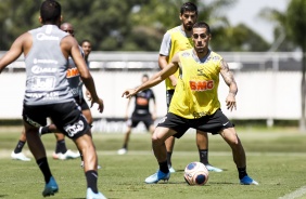 Gabriel e Bruno Méndez em treino desta terça-feira no CT Joaquim Grava