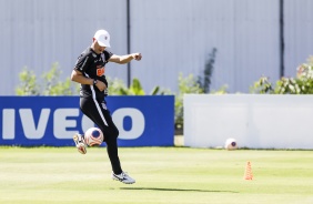 Tiago Nunes em treino do Corinthians no CT Joaquim Grava