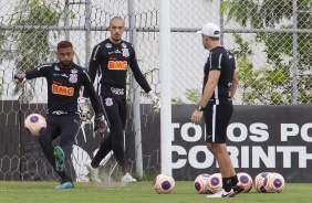 Filipe e Guilherme no treino do Corinthians nesta sexta-feira