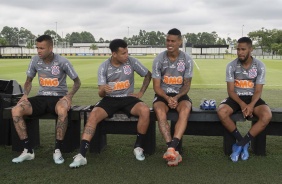 Luan, Sidcley, Richard e Everaldo no treino da manh antes de clssico contra o Santos