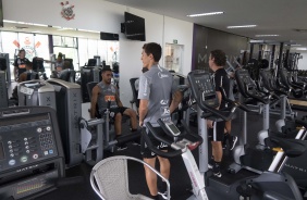 Gabriel e Vital durante o treino da manh desta sexta-feira