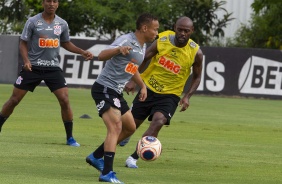 Janderson e Love durante o treino da tarde desta sexta-feira