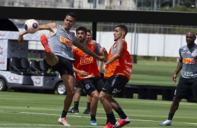 Richard, Gabriel e Bruno Mndez durante o treino da manh desta sexta-feira