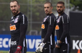 Walter, Guilherme e Filipe durante o treino da manh desta sexta-feira