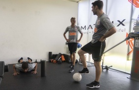 Boselli, Cantillo e Bruno Mndez na academia do CT Joaquim Grava