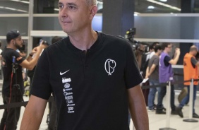 Tiago Nunes na chegada do Corinthians à Arena