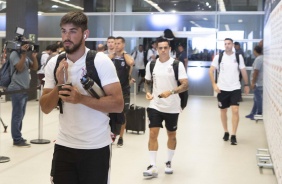 Zagueiro Bruno Mndez na chegada  Arena Corinthians