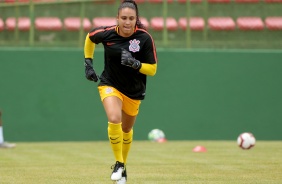 Lelê no aquecimento antes da partida contra o Palmeiras