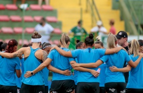 o elenco do Timão se reuniu pouco antes da bola rolar no duelo contra o Palmeiras